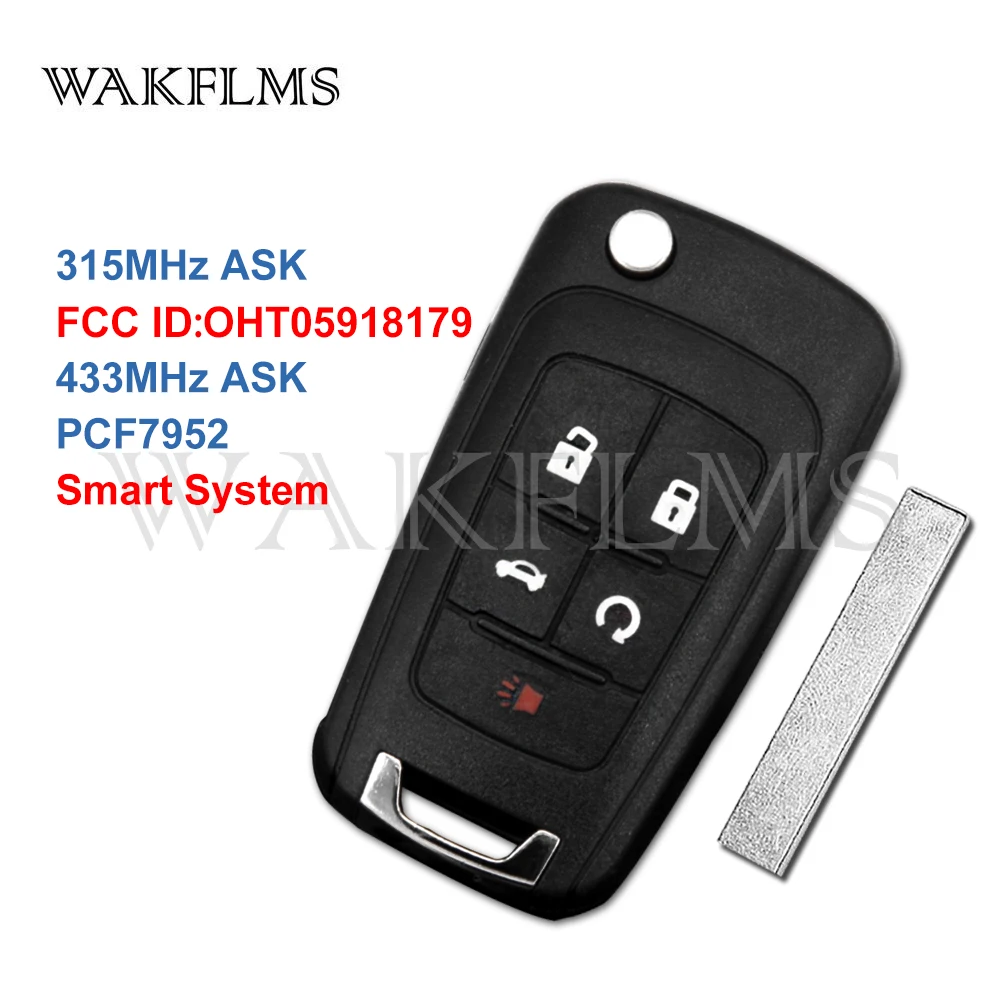 5btns дистанционный Автомобильный ключ 315 МГц 433 для Chevrolet Cruze Impala Malibu SS 2011 2017 PCF7952 чип