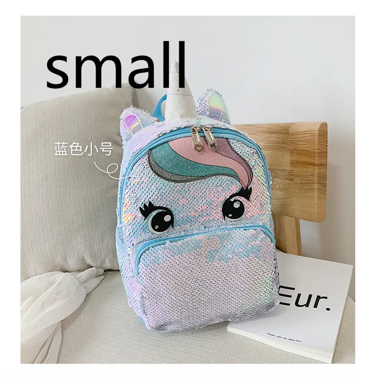 

Unicorn Sequins Children's Backpack Kids School Bags for Teenage Cartoon Cute Children's day Gift Parent-child bag 2021