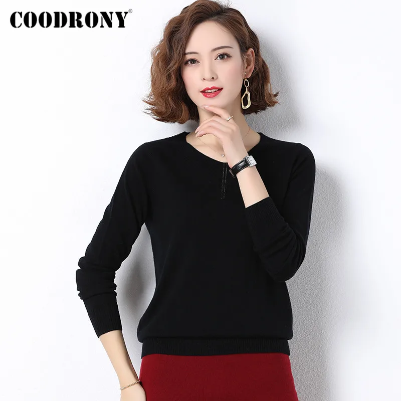 COODRONY повседневные женские свитера из мериносовой шерсти мягкий кашемировый