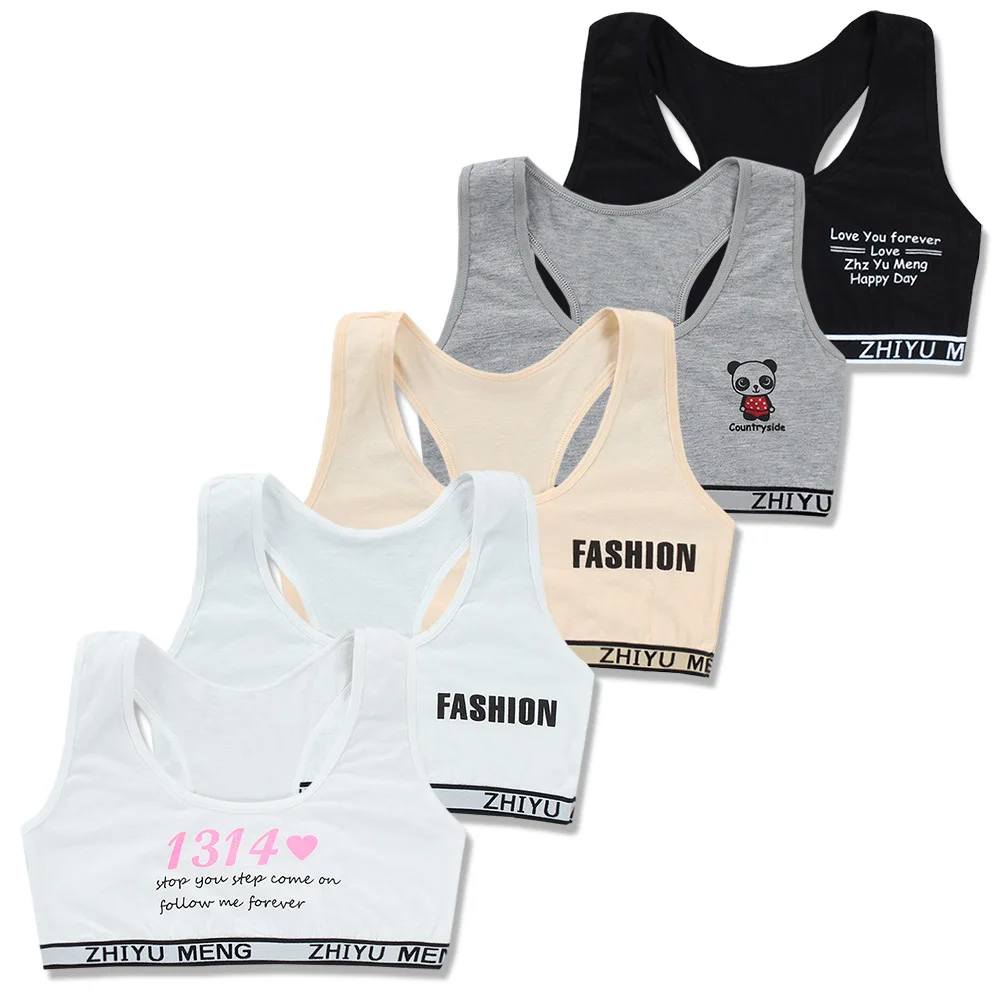

Girls Training Bras Cotton Teenage Underwear Kids Summer Puberty Clothing Underwear 8-14Years