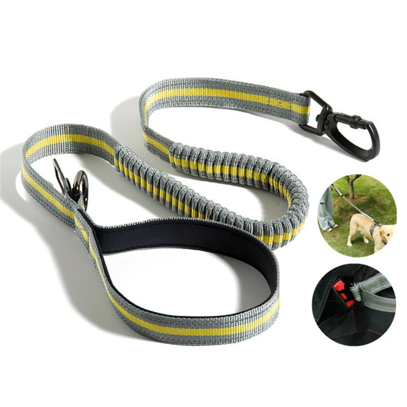

Dog Leash Elastic Leads Rope Shock Absorbing Training Reflective Pet Car Seat Belt For Medium And Large Dogs Accessories Collar