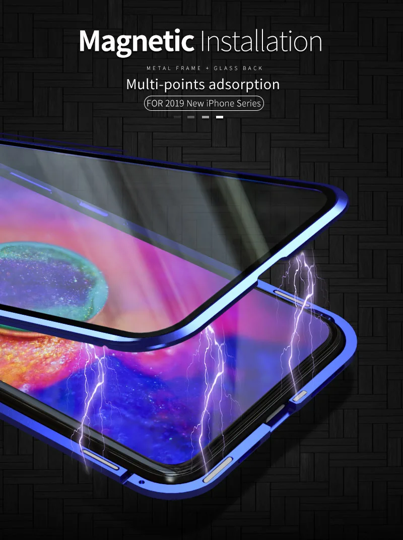 Двухстороннее стекло для IPhone 6 7 8 Plus чехол XS Max XR Магнитный адсорбционный 11 Pro