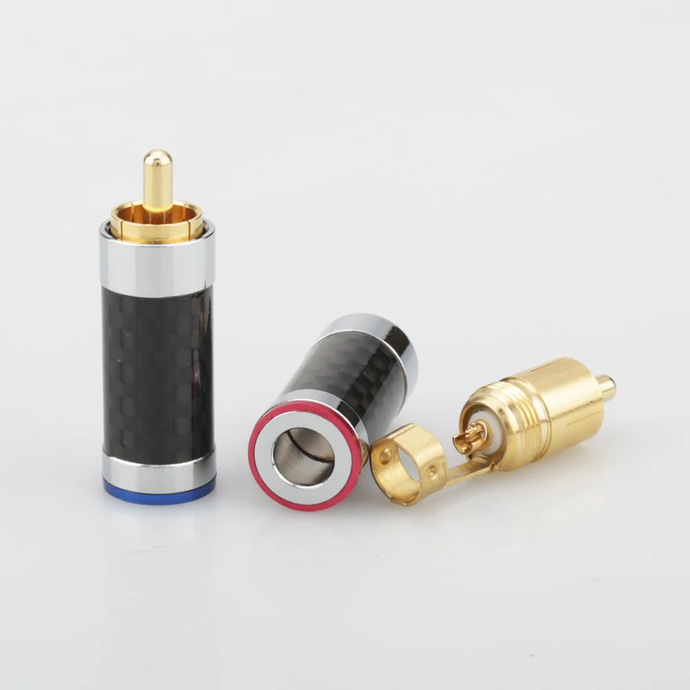 4 шт. Audiocrast R008 высококачественный разъем RCA из углеродного волокна позолоченный