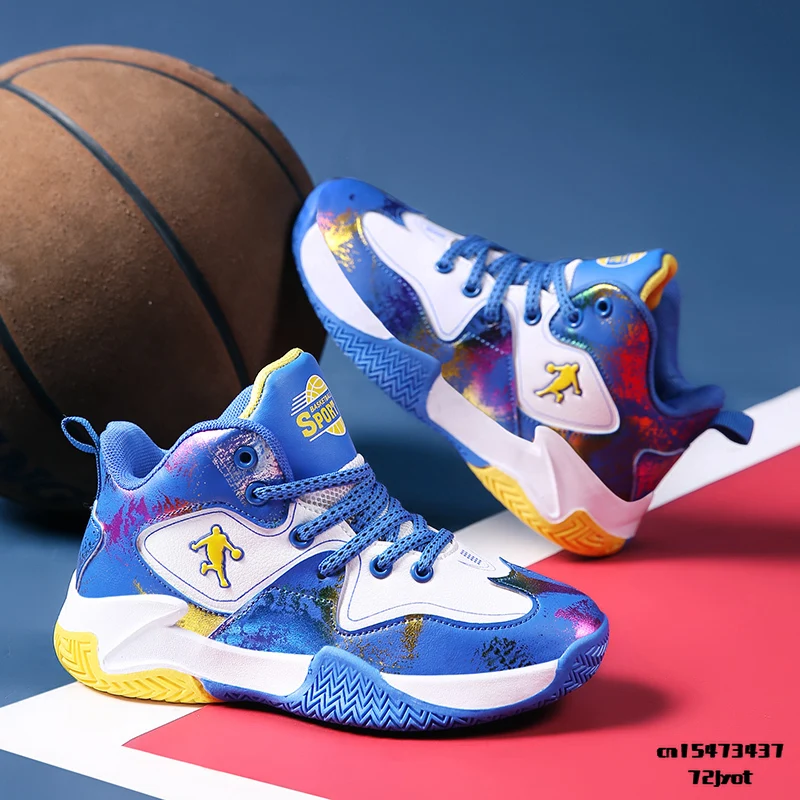 

Новинка, Лидер продаж, модная Радужная Баскетбольная обувь Superstar, дышащая Баскетбольная обувь с высоким верхом для мальчиков, уличные кросс...