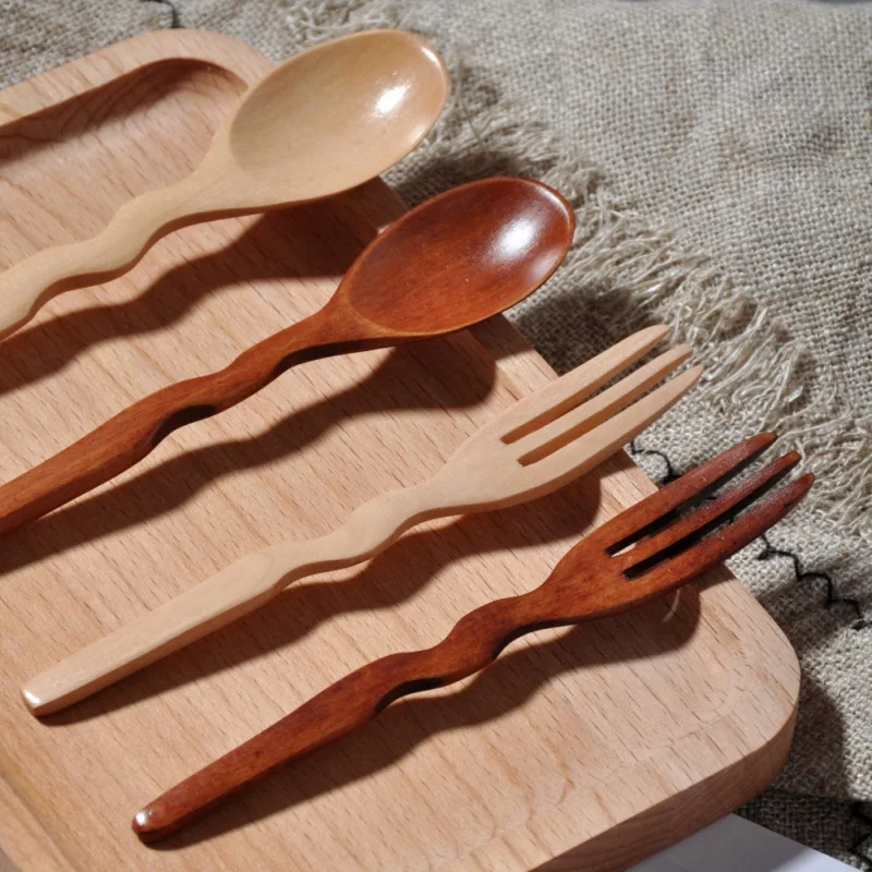 Новинка Лидер продаж деревянные палочки для еды ручной работы Ложка Вилка