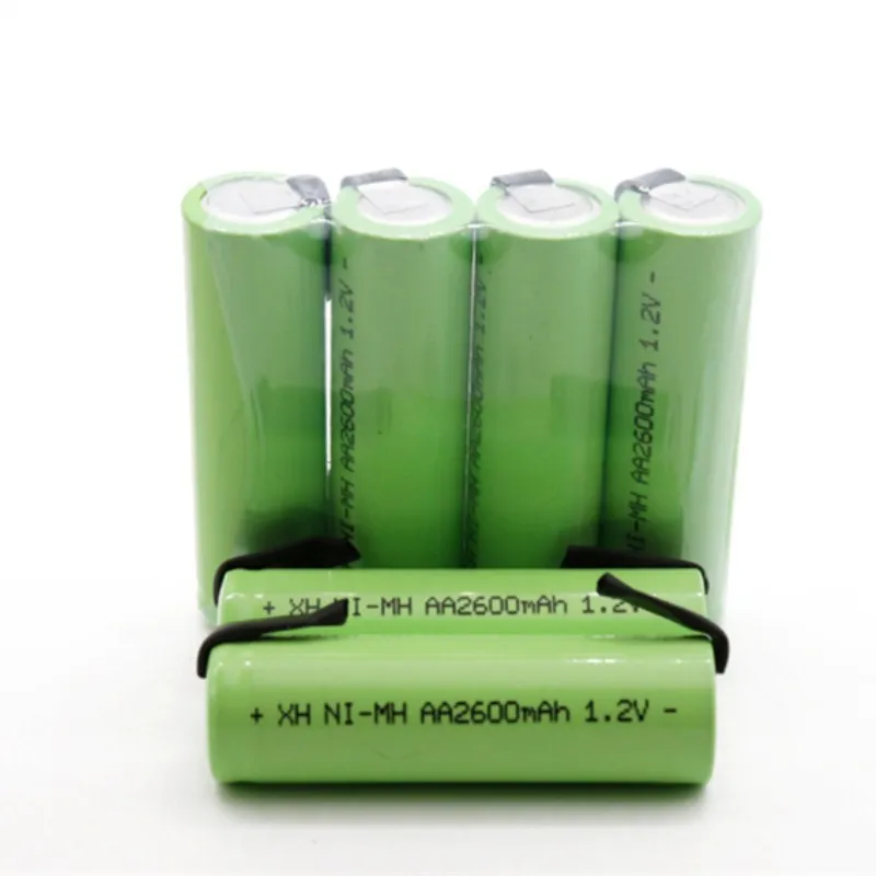 1.2V AA Rechargeable Battery 2600mah NI-MH Cell Green Housing with Solder Tabs for Philips Electric Shaver Razor Toothbrush | Электроника