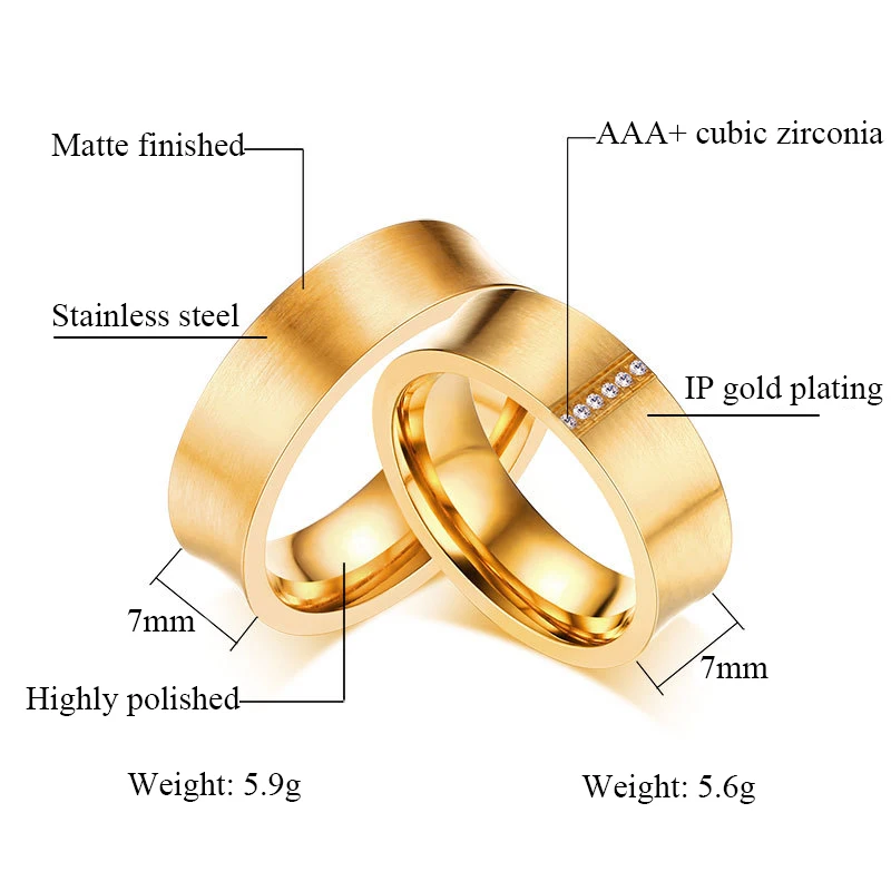 7 мм ширина Alliance обручальное кольцо для женщин и мужчин качество нержавеющая
