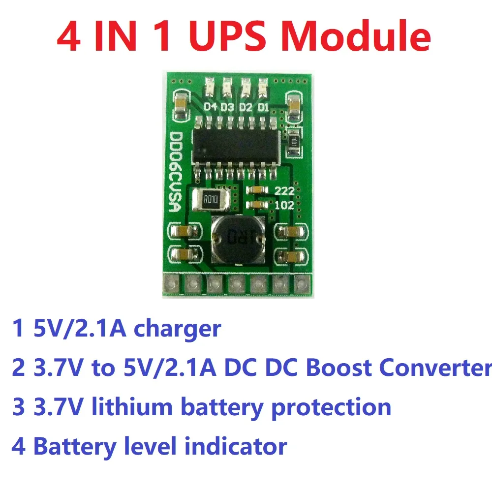 5x DD06CVSA 4 в 1 2 а зарядное устройство DC-DC Boost преобразователь от 3 7 до 5 В мобильный