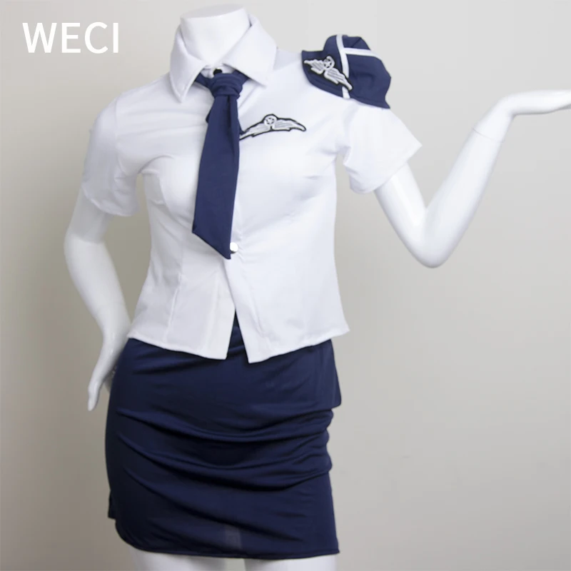 Женский стюардесс WECI костюм стюардесса униформа воздушная пилот сексуальный