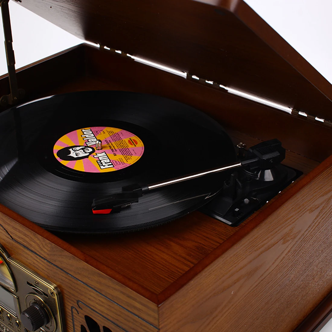 Ретро виниловый проигрыватель аудио лента CD плеер Bluetooth старомодные винтажный