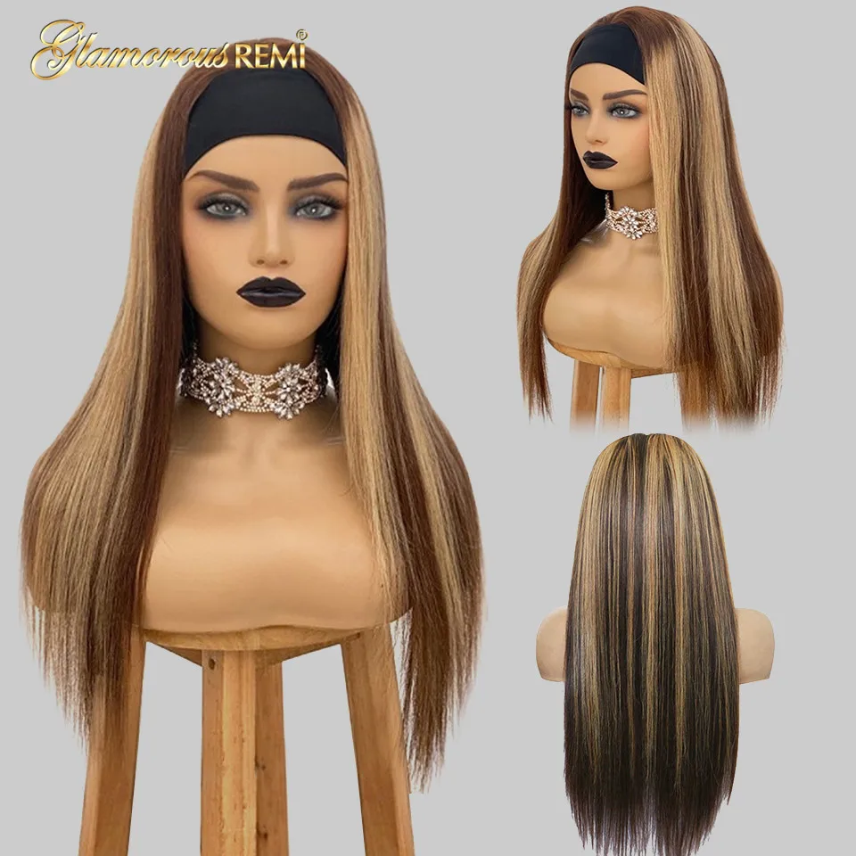 Прямая повязка на голову шарф парики окрашенные светлые полностью машинное