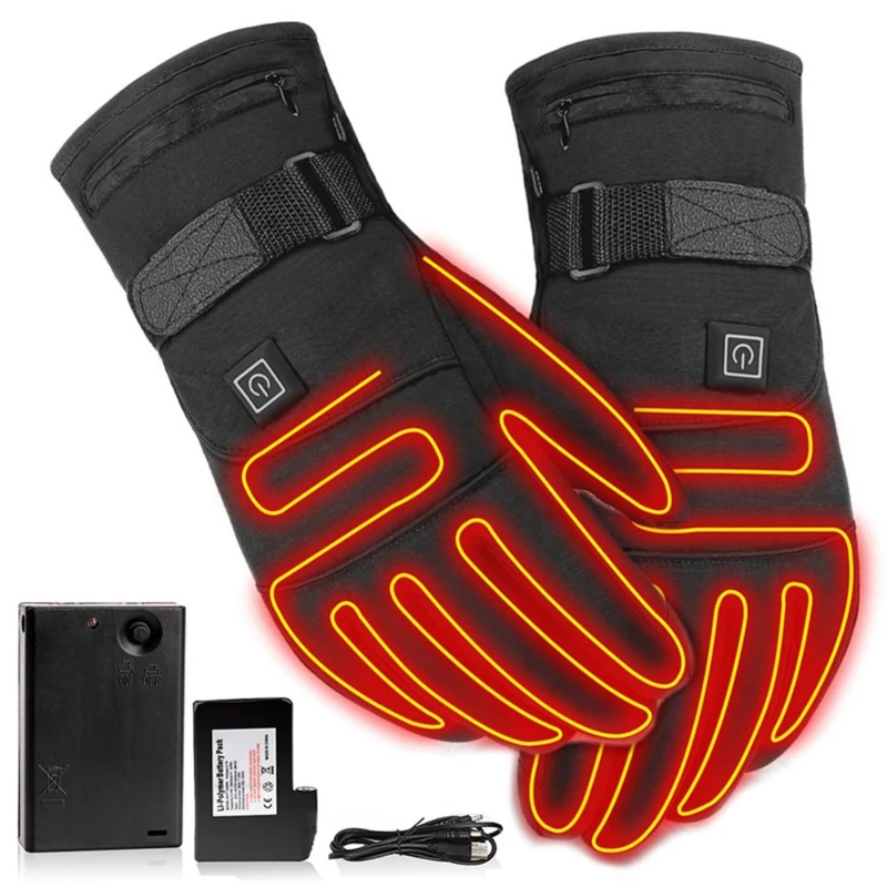 

Unisex Winter Warm Electric Heated Gloves Waterproof Adjustable Temperature Outdoor Ski Motorcycle Touch Screen Mittens