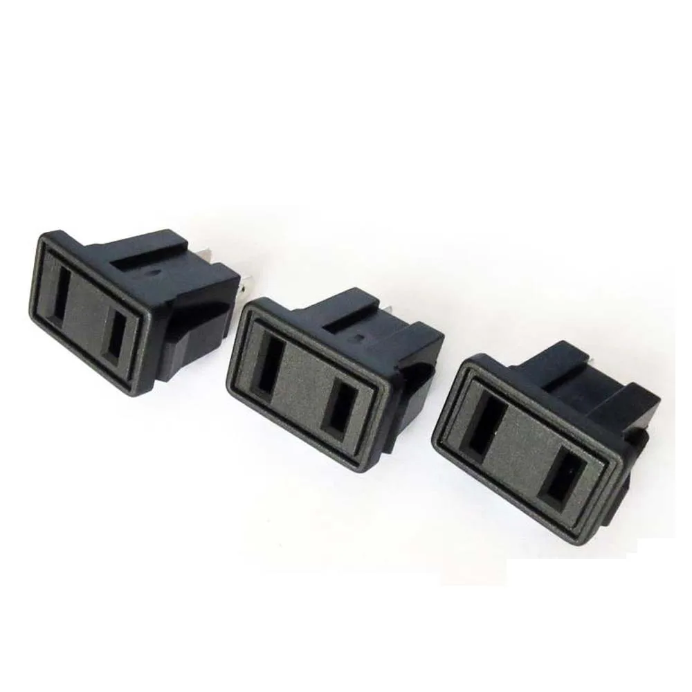 Черная многофункциональная промышленная розетка с двумя плоскими отверстиями CE