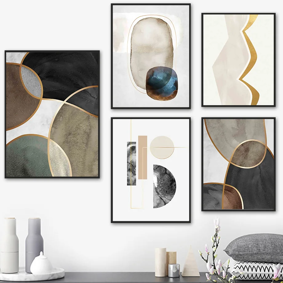 

Abstract Geometry Color Block Minimalist Wall Art Canvas Painting Nordic Posters And Prints Wall Pictures For Living Room Decor