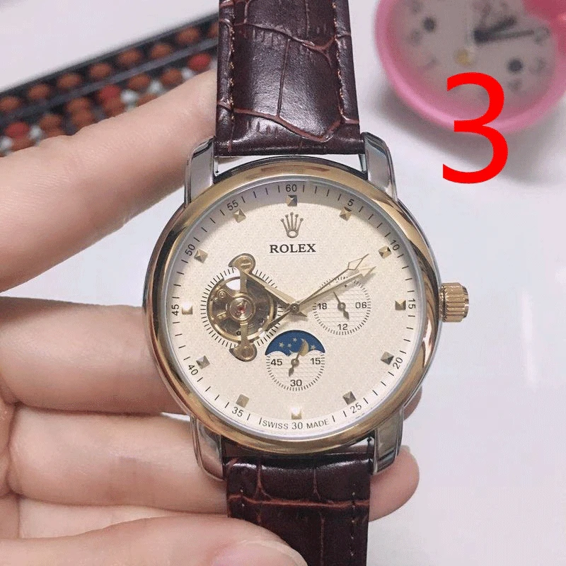 

Fashion Men's Luxury Designer Mechanical Watch Classic Black Watch Steel Band Calendar Business Brand Watch Men's Gift 108