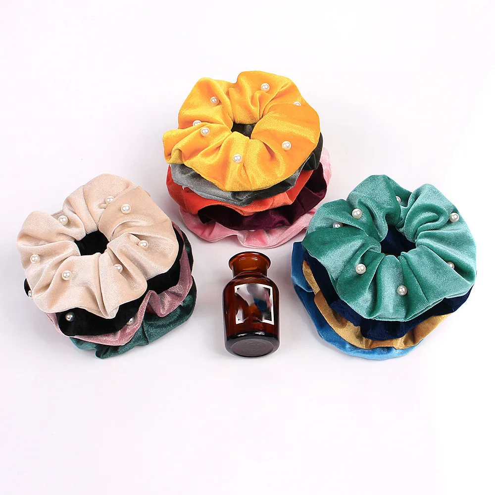 1 шт. бархатные резинки для волос с жемчугом| |