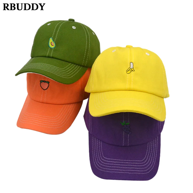 Хлопок авокадо банан зеленый фрукты Snapback Кепка для мужчин женщин хип хоп папа