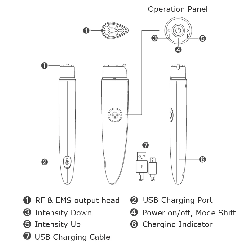 

3 in 1 RF EMS Eye Care Beauty Device Vibration Massage Improve Fine lines Remove Eye Bag Wrinkle Black Circle Anti Aging Tool