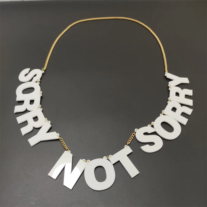 KUGUYS модное ювелирное изделие белое акриловое ожерелье с буквенным принтом для