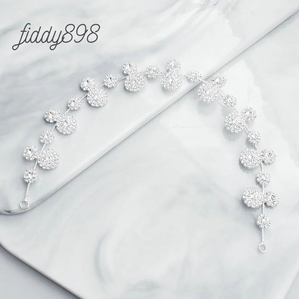 Простой стиль невесты со стразами свадебное украшение на голову женщин