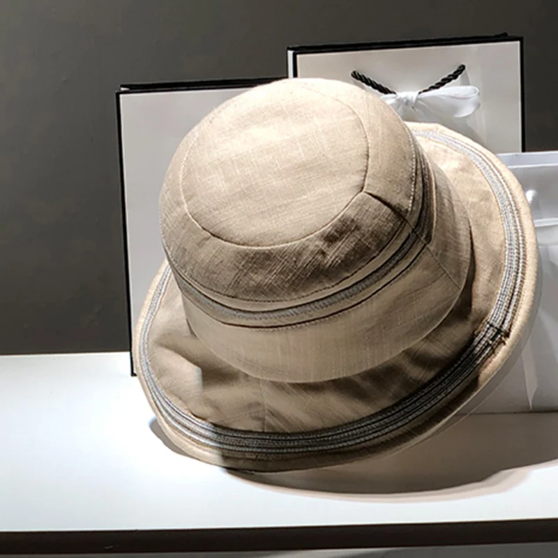 

Freeander Japanese Linen Fisherman Hat Female Summer Korean Casual Wild Literary Lotus Leaf Hat Sunscreen Sun Hat