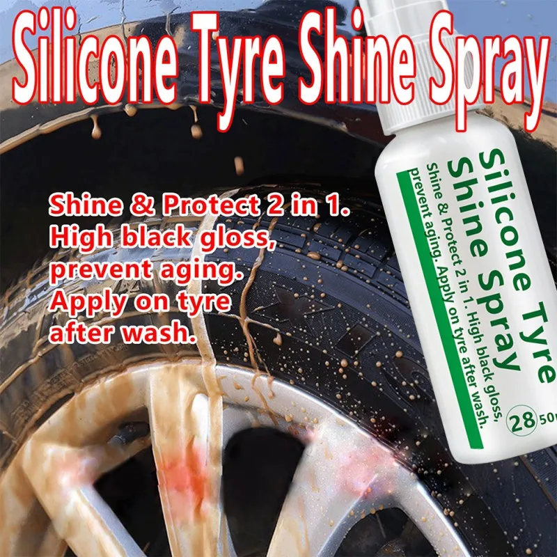 

50ml Car Care Products Tire Shine Dressing Spray High Gloss Long Lasting Shine Spray Tyre Gloss New