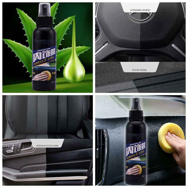

120ML Car Interior Coating Polishing Spraying Wax Painted Dustproof Car Care Leather Seat Coating Maintenance