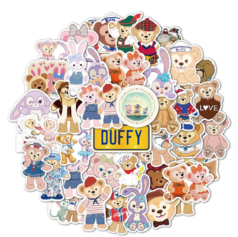 

40 pcs Duffy bear Graffiti Waterproof Skateboard Travel Suitcase Phone Laptop Luggage Stickers Cute Kids Girl Toys