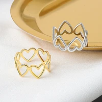 european american heart shaped open ring womens simple hollow heart to heart temperament index finger ring