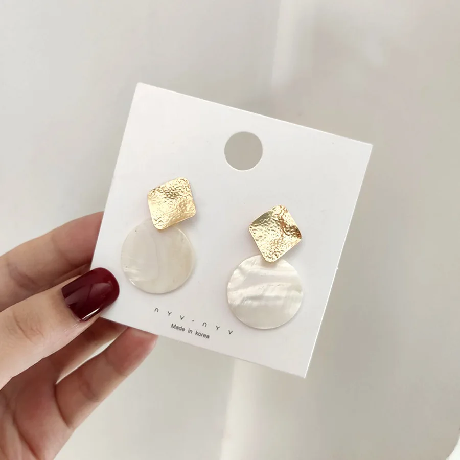 Женские Висячие серьги с искусственным жемчугом простые геометрические