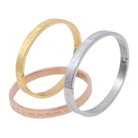 Trendy Stainless Steel Peach Heart Bangles&Bracelet for Women Men Wide Narrow Buckle Key Couple Cuff Bangles Lover Jewelry Gifts