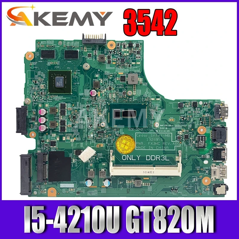 13269 1 для For DELL inspiron 3542 3442 5749 материнская плата PWB FX3MC REV A00 I5 4210U GT820M PM|Материнские