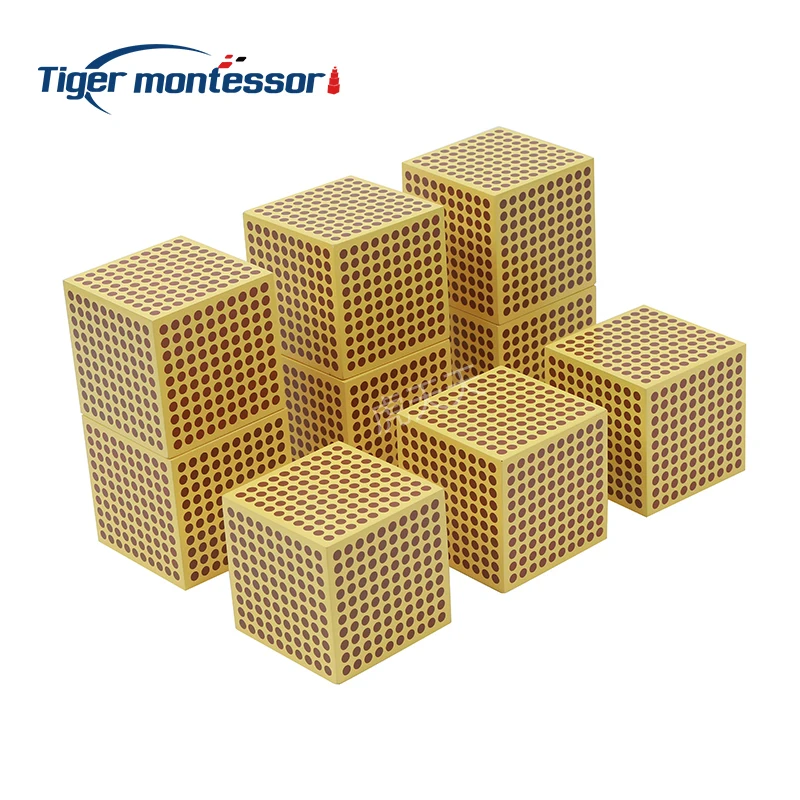 

Montessori Wooden Mathematics Materials 9 Wooden Thousand Cubes