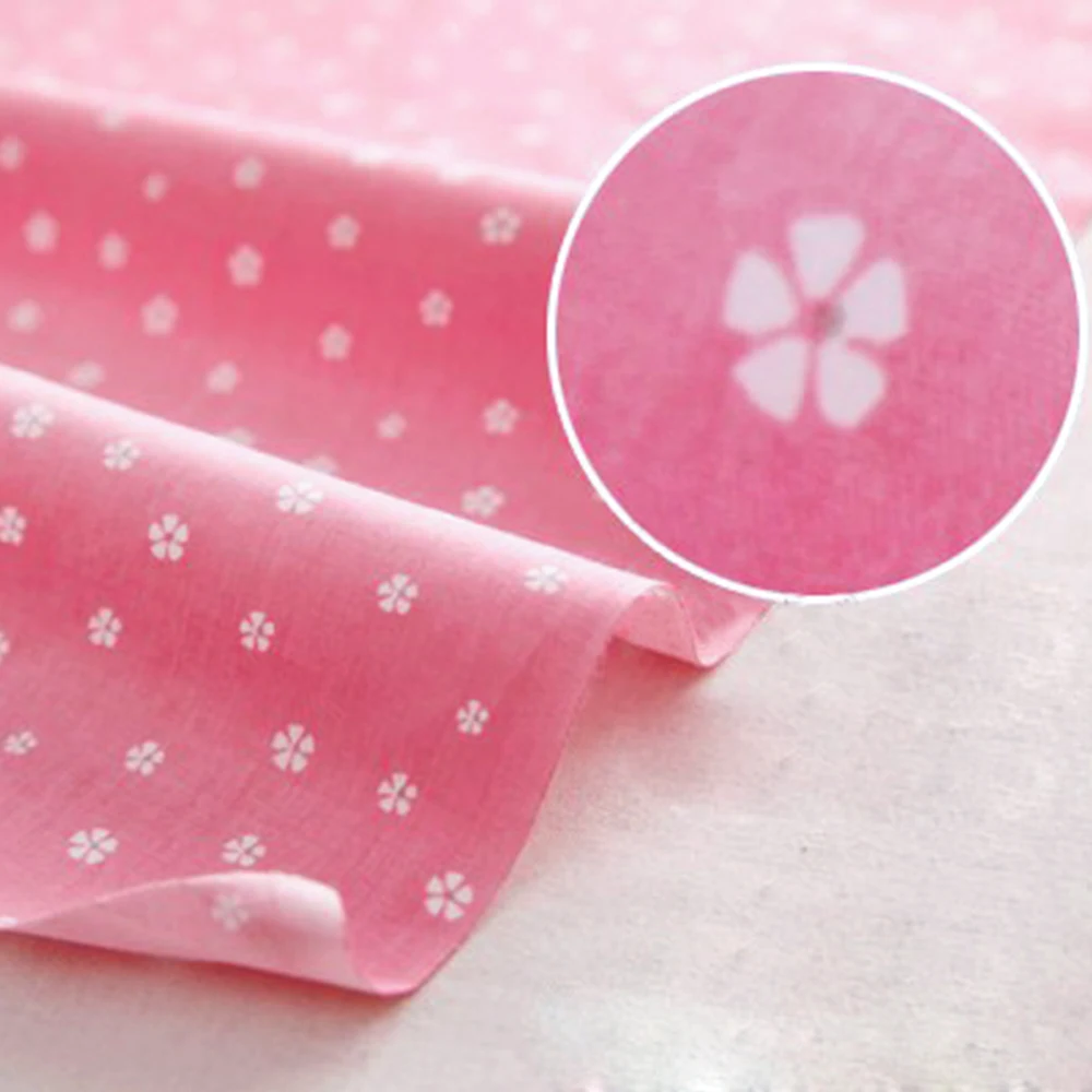 1 метр детские розовые маленькие белые цветы 100% хлопок ткань стеганая Лоскутная