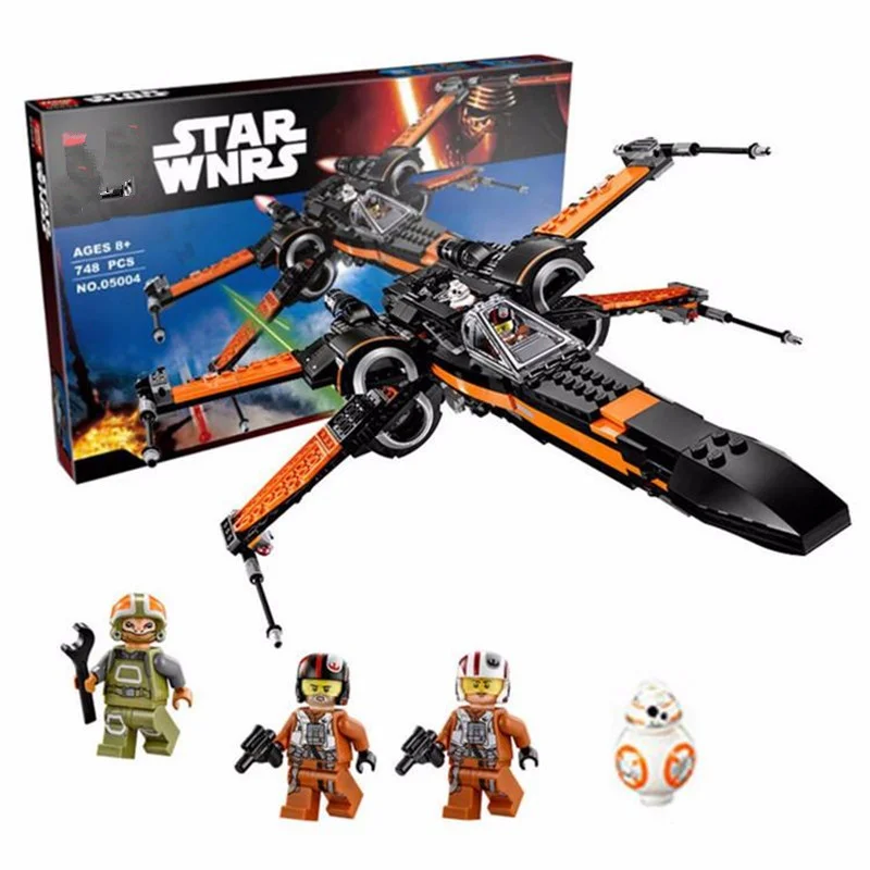 Звездные войны X Wing 05004 Звездные войны первый X крыло Истребитель 75102 строительные блоки кирпичи детские игрушки подарки на Рождество и день рождения