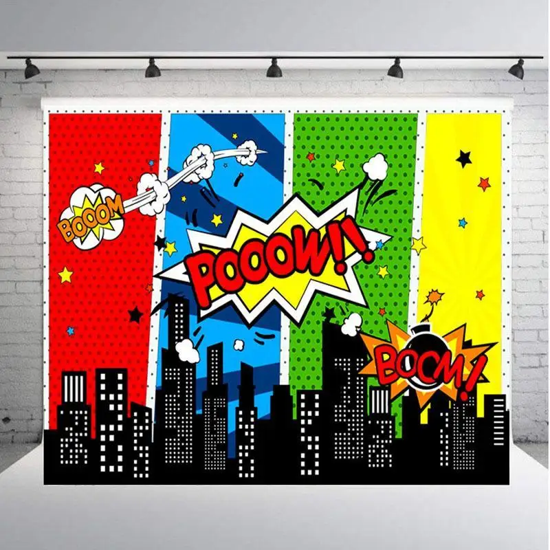 

Guardian Heroes of The City Cartoon Background Children Birthday Party Decoration Photo Studio Props Wallpaper Photography Vinyl