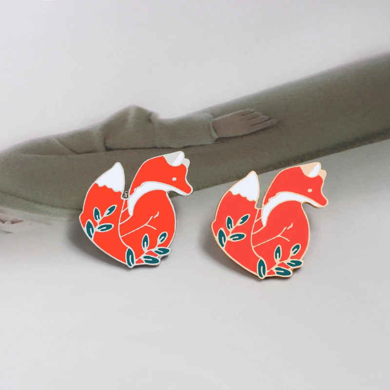 2~3pcs/set Brooches Fox Glasses Horse Flower Shoe Cartoons Badges Pins Enamel Button Pin Denim Jackets Fashion Jewelry for Kids - купить по