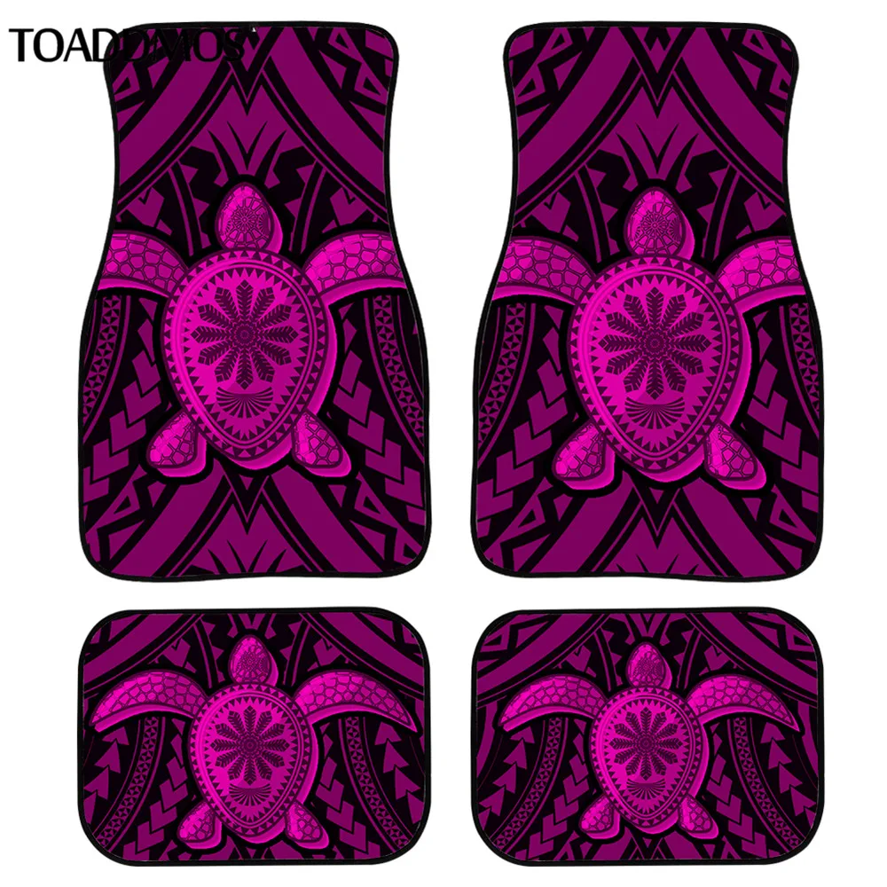 

TOADDMOS Car Front and Rear Carpet Polynesian Tribal Sea Turtle Purple Wear Resistant Floor Mat Vehicle Accessories Rugs Carpets