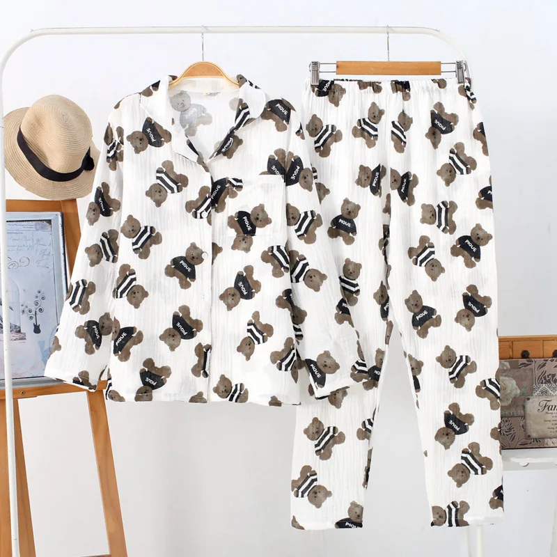 

Pjs Women Pajamas Sets Autumn Winter Pyjamas Cotton Home Suit Mommy and Me Family Matching Clothes Pijama Mujer