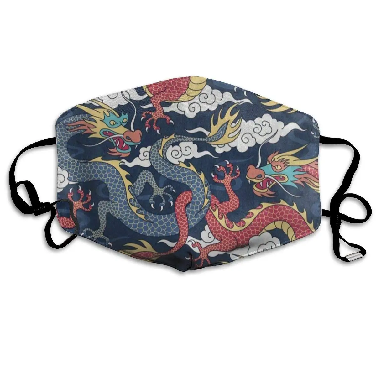 

Face Mask Blue Red Dragon Cloud Amazing Cycling Half Face Earloop Nose Mask For Woman