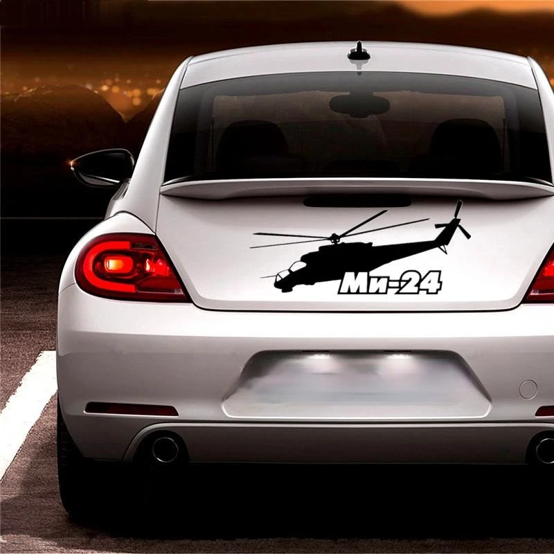 

Fine Car Sticker Mi-24 Russian Helicopter Auto Rear Windshield Danger Index Auto ReflectivTuning Window SUV Car Styling KK21*9cm