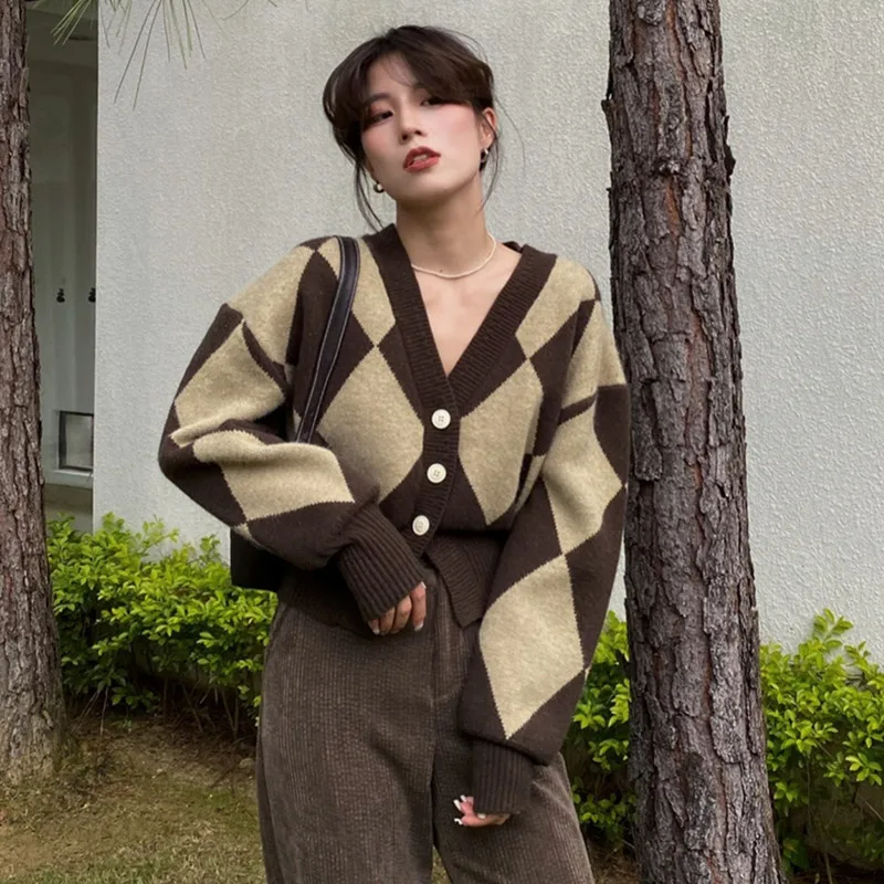 Новинка Осенний вязаный кардиган Женский Свободный Повседневный Кардиган в