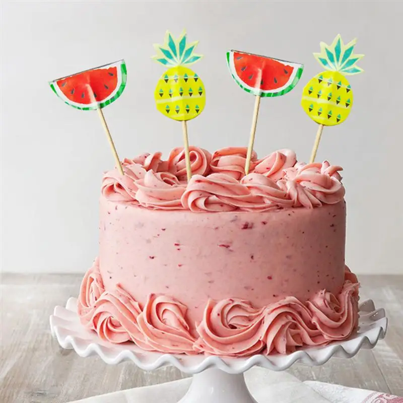 40 шт. Гавайский фруктовый торт Toppers форма арбуза кекс вставка бумага Ананас
