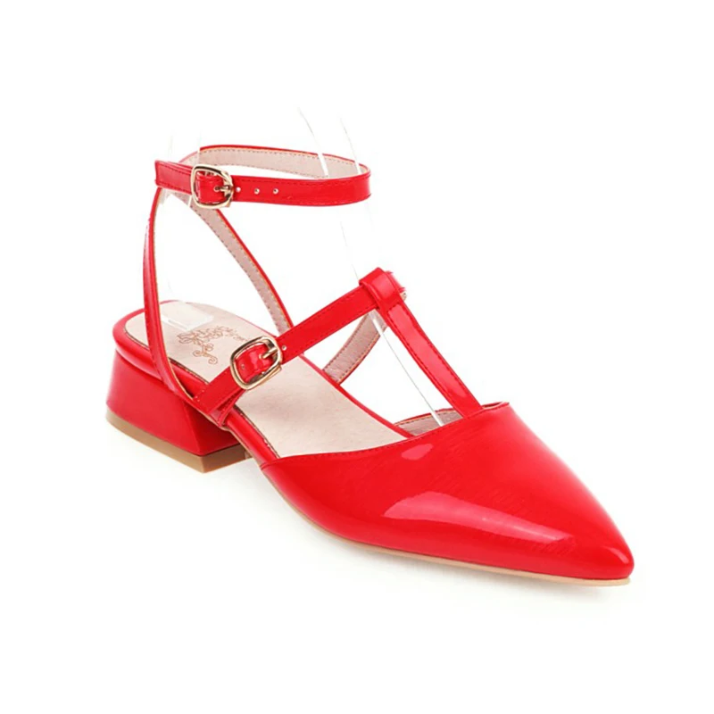 

Новое поступление 2020 года; Летние босоножки с острым носком на не сужающемся книзу массивном высоком каблуке с Т-образным ремешком; Женская ...