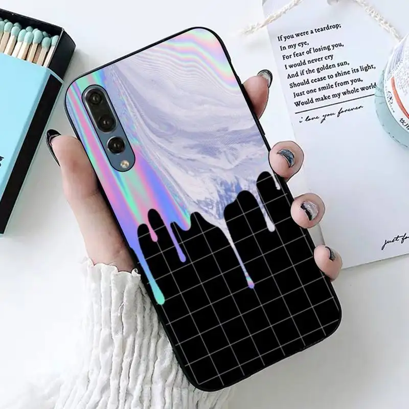 Мягкий чехол для телефона из ТПУ в черно белую клетку TOPLBPCS huawei P8 P9 p10 p20 P30 P40 pro lite