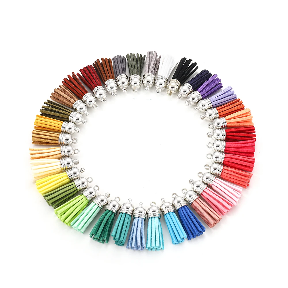 

30pcs/lot 40mm Vintage Leather Tassels Fringe Purl Macrame For DIY Jewelry Making Keychain Cellphone Straps Pendant Accessories