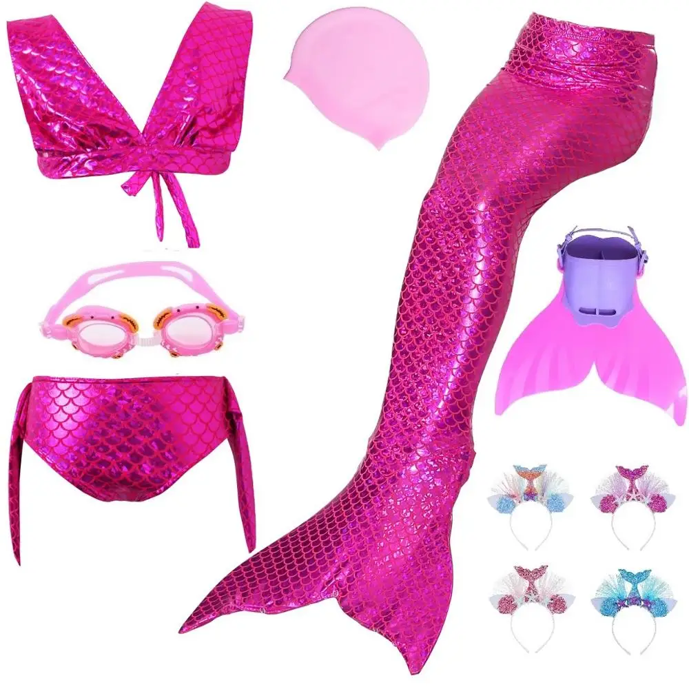Женский костюм Русалочки детские костюмы косплей комплект бикини для плавания с