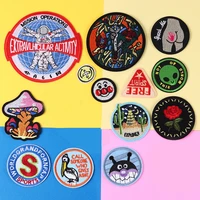 fine round clown magic baby ball embroidered appliques iron on mushroom astronaut patches diy badges clothing accessories