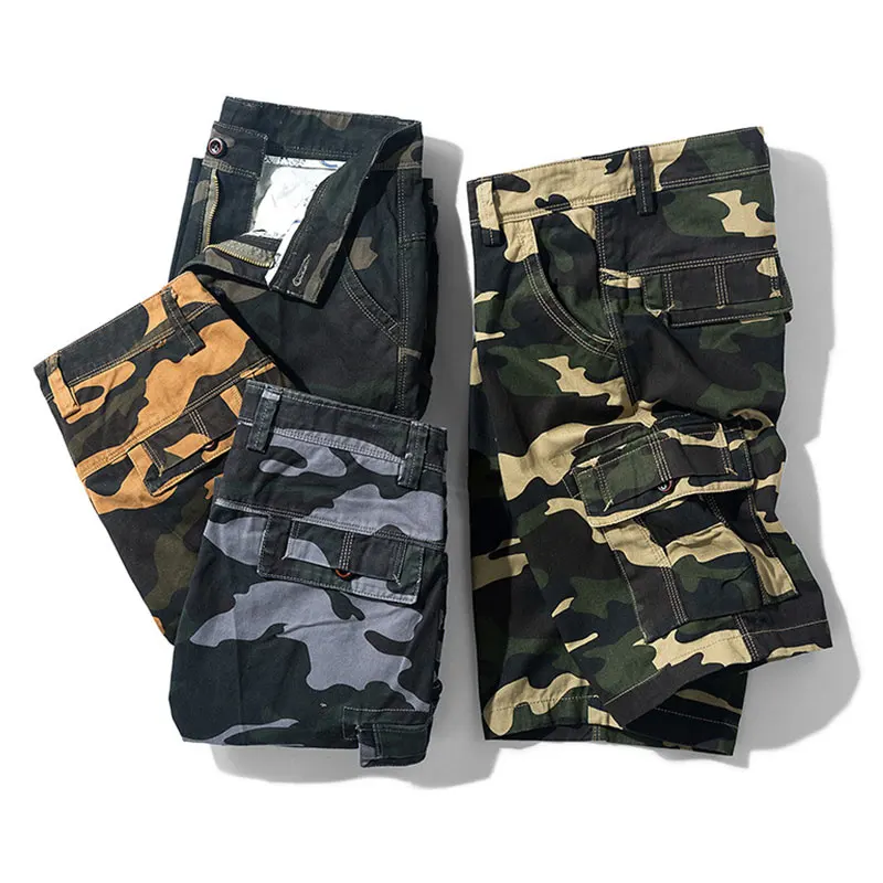 

Men's Summer Shorts Plus Size Camouflage Military Cargo Shorts for Men Knee Length Casual Cotton Short Pants pantalon corto