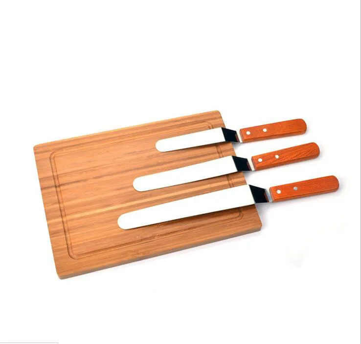 6/8/10 дюймов нержавеющая сталь с деревянной ручкой нож для сливочного торта